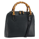 GUCCI Bamboe Handtas Leer 2way Groen Goud 000 1274 0290 Auth 180052-1