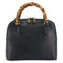 GUCCI Bamboe Handtas Leer 2way Groen Goud 000 1274 0290 Auth 180052-13