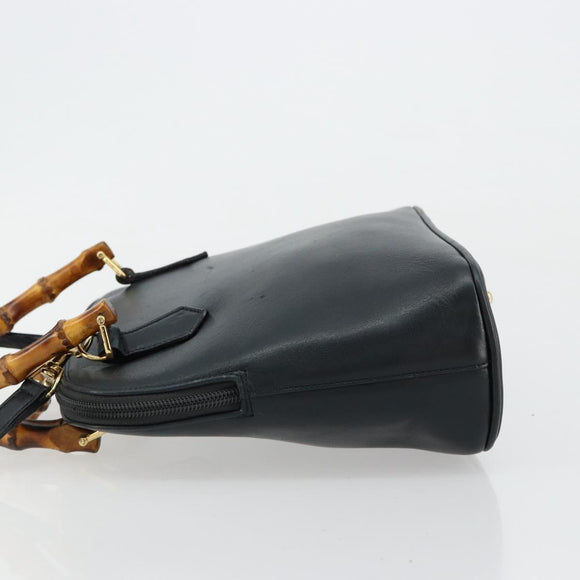 GUCCI Bamboe Handtas Leer 2way Groen Goud 000 1274 0290 Auth 180052