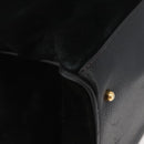 GUCCI Bamboo Tragetasche Wildleder Schwarz Gold Auth 180053-14