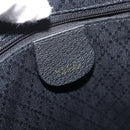GUCCI Bamboo Tragetasche Wildleder Schwarz Gold Auth 180053-17
