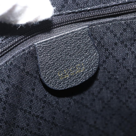 GUCCI Bamboo Tragetasche Wildleder Schwarz Gold Auth 180053