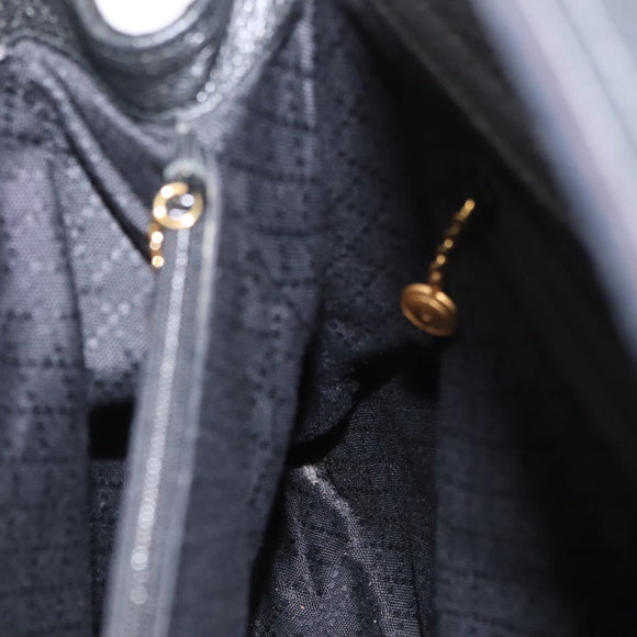 GUCCI Bamboo Tragetasche Wildleder Schwarz Gold Auth 180053