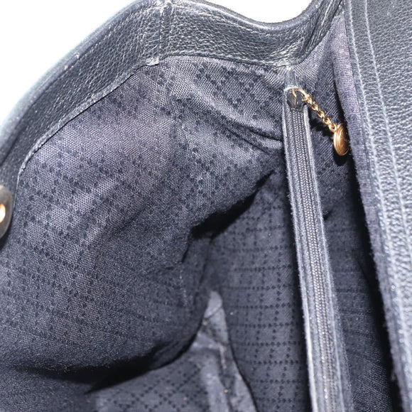 GUCCI Bamboo Tragetasche Wildleder Schwarz Gold Auth 180053
