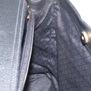 GUCCI Bamboo Tragetasche Wildleder Schwarz Gold Auth 180053-22
