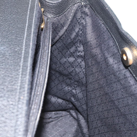 GUCCI Bamboo Tragetasche Wildleder Schwarz Gold Auth 180053