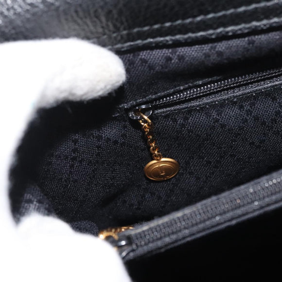 GUCCI Bamboo Tragetasche Wildleder Schwarz Gold Auth 180053