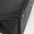 GUCCI Bamboo Tote Bag Leather Black Gold Auth 180054-10
