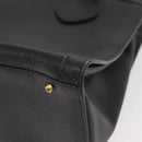 GUCCI Bamboo Tote Bag Leather Black Gold Auth 180054-11