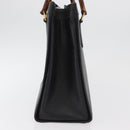 GUCCI Bamboo Tote Bag Leather Black Gold Auth 180054-5