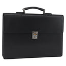 GUCCI Business Bag Leather Black Silver 015 0235 Auth 180056-1