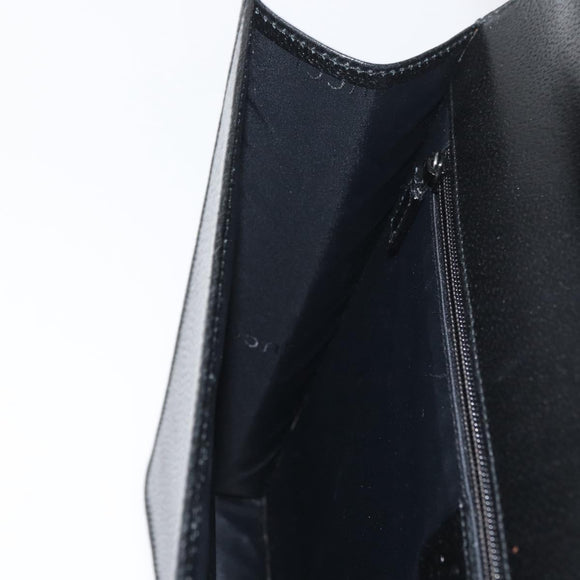 GUCCI Business Bag Leather Black Silver 015 0235 Auth 180056