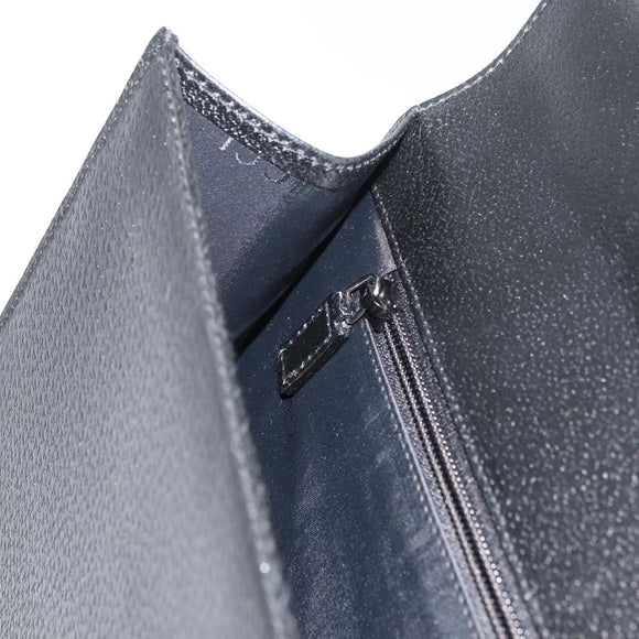 GUCCI Business Bag Leather Black Silver 015 0235 Auth 180056