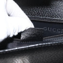 GUCCI Business Bag Leather Black Silver 015 0235 Auth 180056-11