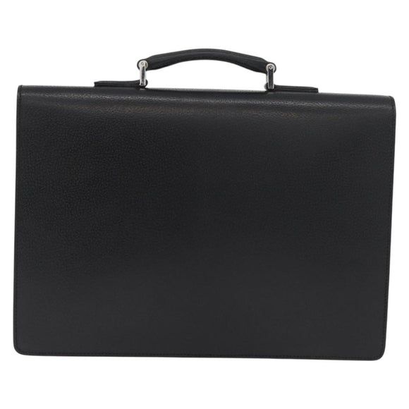 GUCCI Business Bag Leather Black Silver 015 0235 Auth 180056