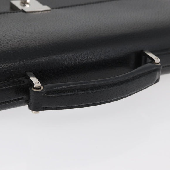 GUCCI Business Bag Leather Black Silver 015 0235 Auth 180056
