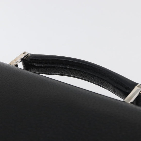 GUCCI Business Bag Leather Black Silver 015 0235 Auth 180056