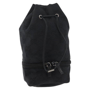 GUCCI GG Canvas Purse Pouch Black Silver 039 1054 Auth 180058