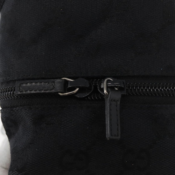 GUCCI GG Canvas Purse Pouch Black Silver 039 1054 Auth 180058