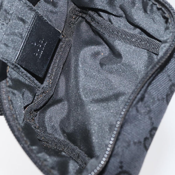 GUCCI GG Canvas Purse Pouch Black Silver 039 1054 Auth 180058