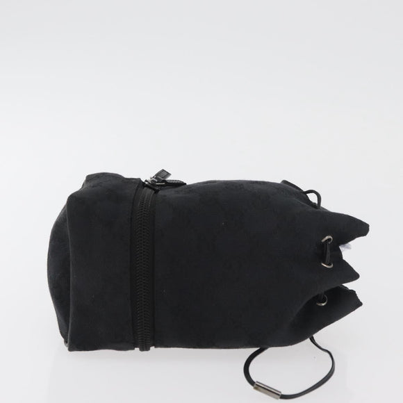 GUCCI GG Canvas Purse Pouch Black Silver 039 1054 Auth 180058