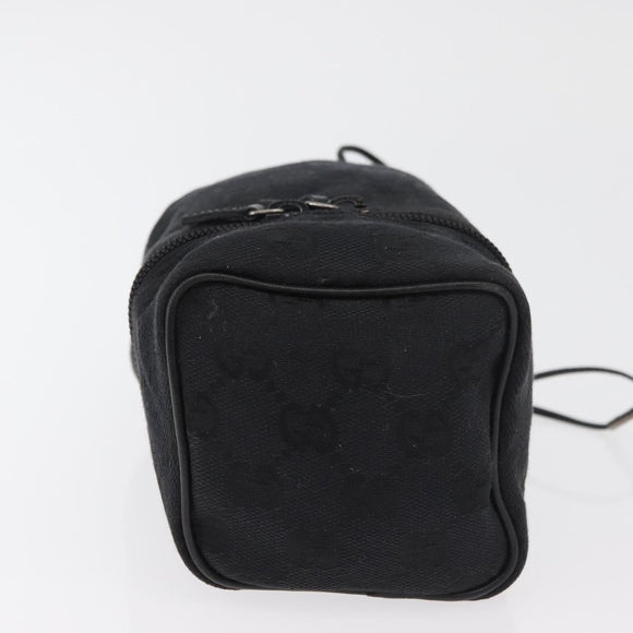 GUCCI GG Canvas Purse Pouch Black Silver 039 1054 Auth 180058