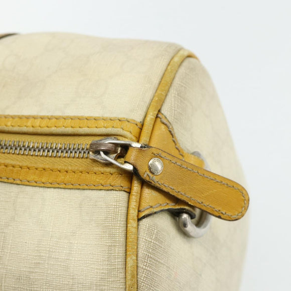 GUCCI GG Supreme Hand Bag PVC Ivory Silver 193603 Auth 180059