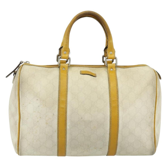 GUCCI GG Supreme Hand Bag PVC Ivory Silver 193603 Auth 180059