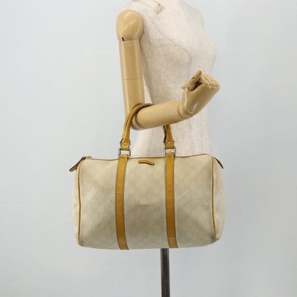 GUCCI GG Supreme Hand Bag PVC Ivory Silver 193603 Auth 180059