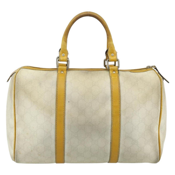 GUCCI GG Supreme Hand Bag PVC Ivory Silver 193603 Auth 180059
