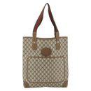 GUCCI GG Supreme Web Sherry Line Tote Bag PVC Beige Red 002 904 0223 Auth 180060-2