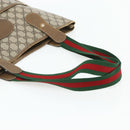 GUCCI GG Supreme Web Sherry Line Tote Bag PVC Beige Red 002 904 0223 Auth 180060-7
