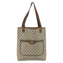GUCCI GG Supreme Web Sherry Line Tote Bag PVC Beige Red 40 02 003 Auth 180061-13