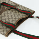 GUCCI GG Supreme Web Sherry Line Tote Bag PVC Beige Red 40 02 003 Auth 180061-6