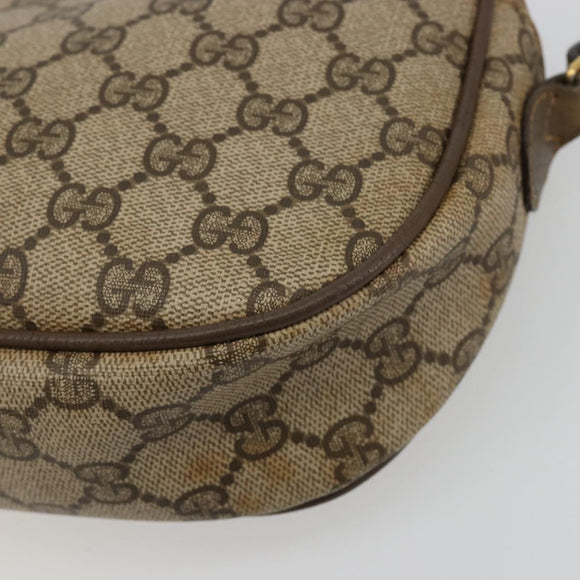 GUCCI GG Supreme Web Sherry Line Clutch Bag PVC Beige Gold 89 01 034 Auth 180063