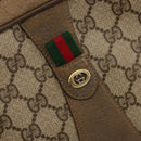 GUCCI GG Supreme Web Sherry Line Clutch Bag PVC Beige Gold 89 01 034 Auth 180063-17