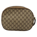 GUCCI GG Supreme Web Sherry Line Clutch Bag PVC Beige Gold 89 01 034 Auth 180063-2