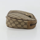 GUCCI GG Supreme Web Sherry Line Clutch Bag PVC Beige Gold 89 01 034 Auth 180063-3