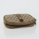 GUCCI GG Supreme Web Sherry Line Clutch Bag PVC Beige Gold 89 01 034 Auth 180063-5