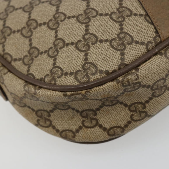 GUCCI GG Supreme Web Sherry Line Clutch Bag PVC Beige Gold 89 01 034 Auth 180063