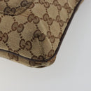 GUCCI GG Canvas Shoulder Bag Beige Silver 122793 Auth 180064-10