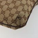 GUCCI GG Canvas Shoulder Bag Beige Silver 122793 Auth 180064-12