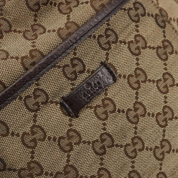 GUCCI GG Canvas Shoulder Bag Beige Silver 122793 Auth 180064