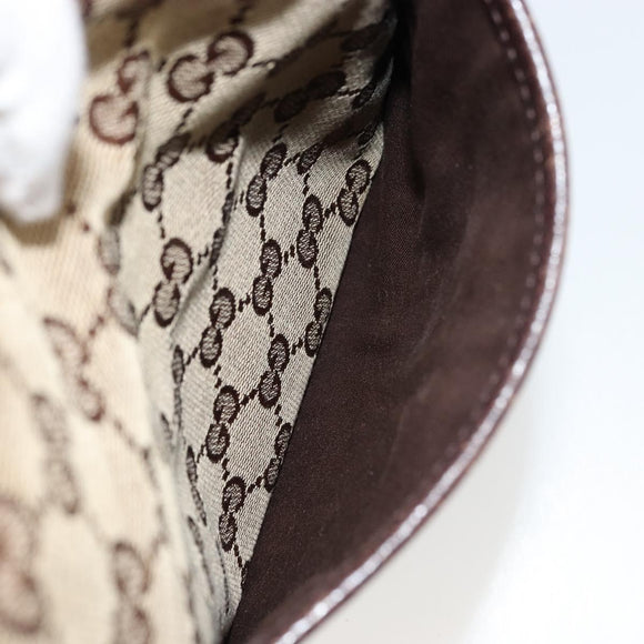 GUCCI GG Canvas Shoulder Bag Beige Silver 122793 Auth 180064