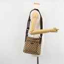 GUCCI GG Canvas Shoulder Bag Beige Silver 122793 Auth 180064-24