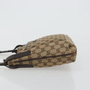 GUCCI GG Canvas Shoulder Bag Beige Silver 122793 Auth 180064-5