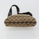 GUCCI GG Canvas Shoulder Bag Beige Silver 122793 Auth 180064-9