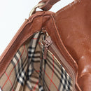 Burberrys Shoulder Bag Leather Brown Gold Auth 180067-19