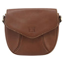Burberrys Shoulder Bag Leather Brown Gold Auth 180067-13