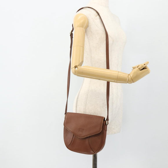 Burberrys Shoulder Bag Leather Brown Gold Auth 180067